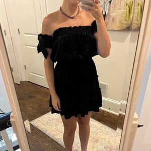 MISA Black Off the Shoulder Dress